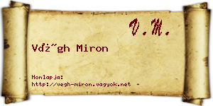Végh Miron névjegykártya